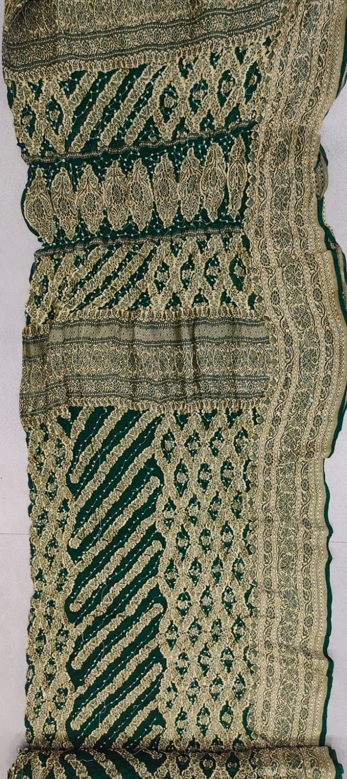 Green and Gold Brocade Saree