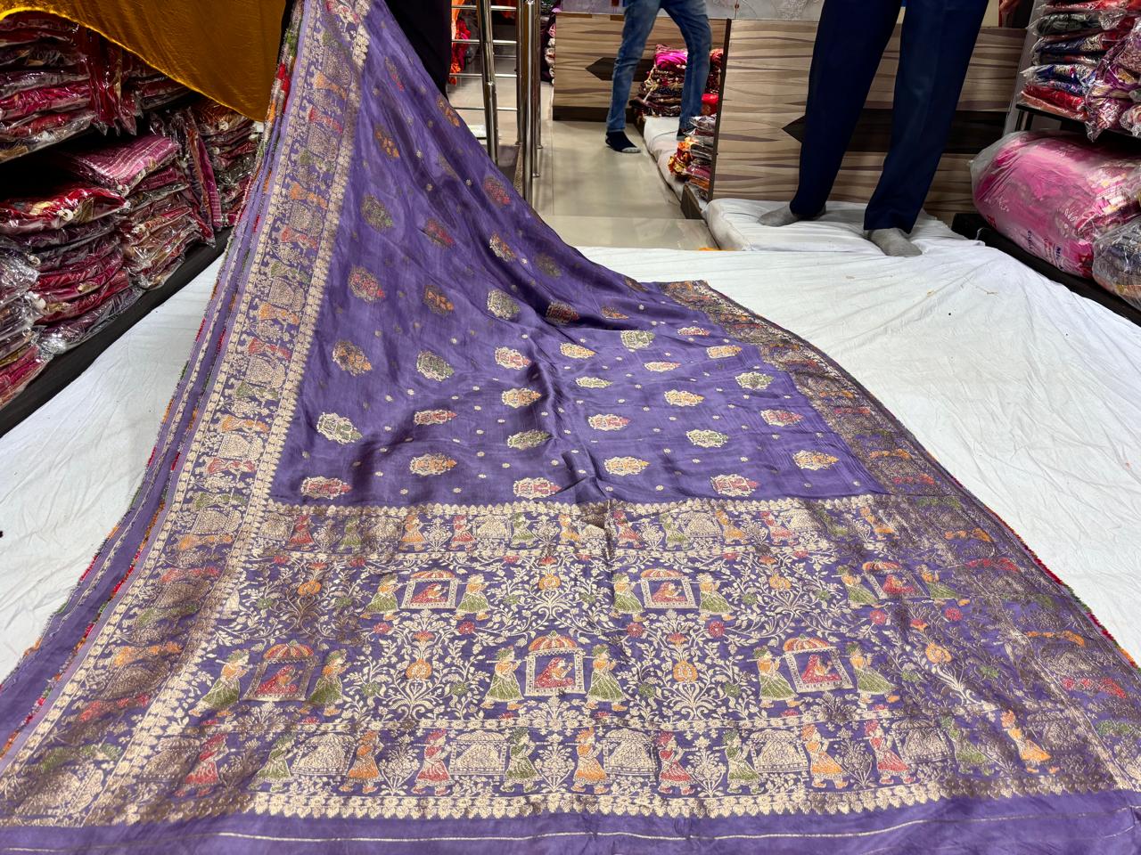 Lavender Wedding Motif Saree