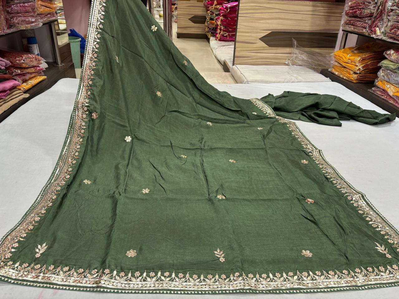 Emerald Heritage Gotta Patti Saree