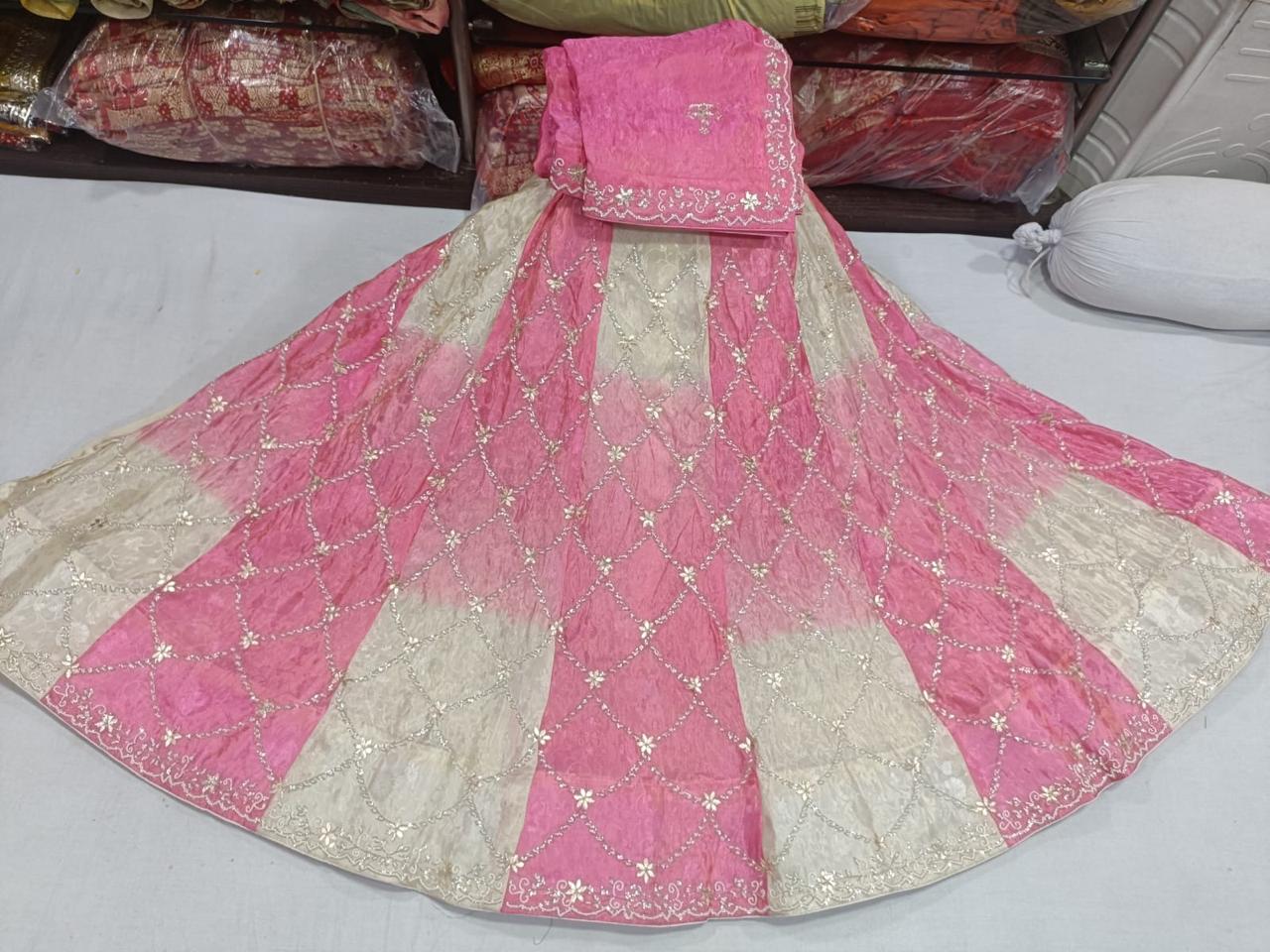 Lavender & Cream Embroidered Designer Lehenga Set