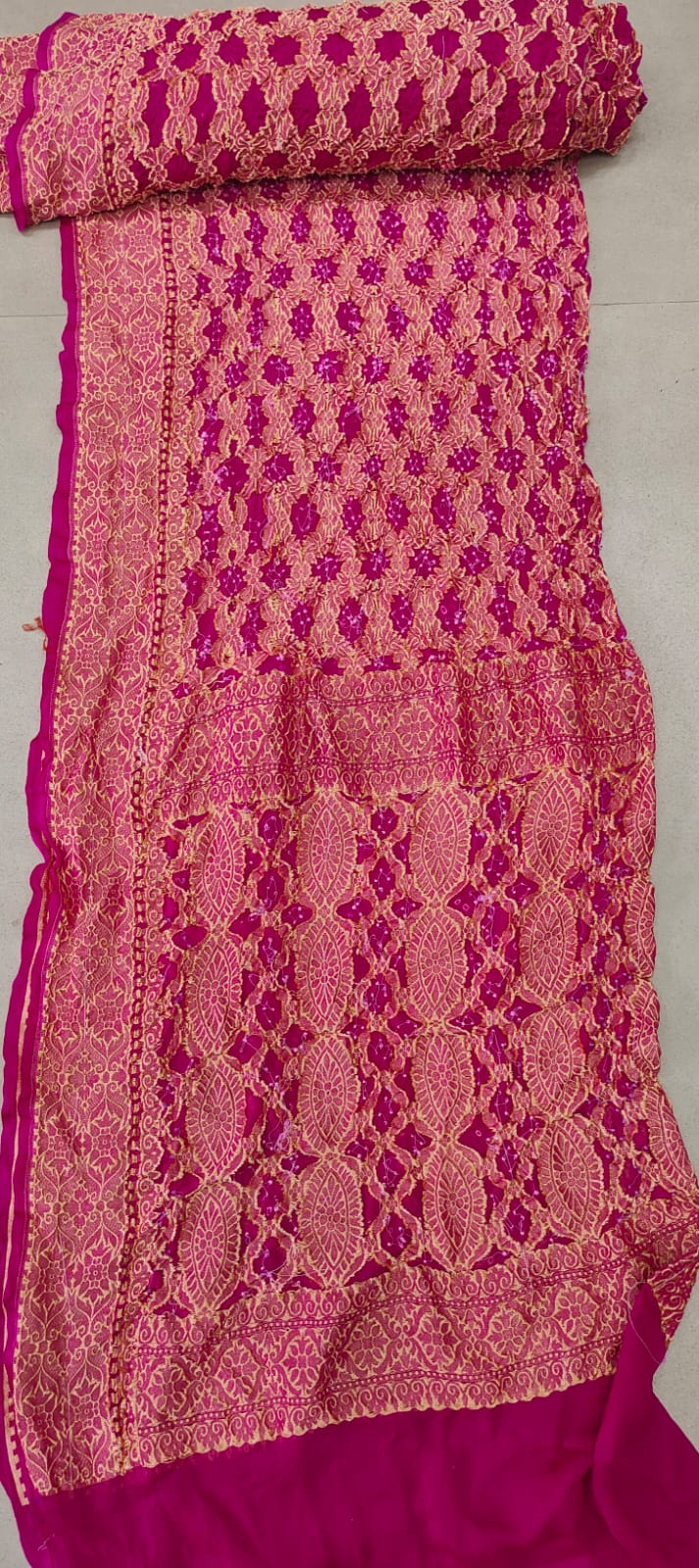 Magenta and Gold Brocade Saree