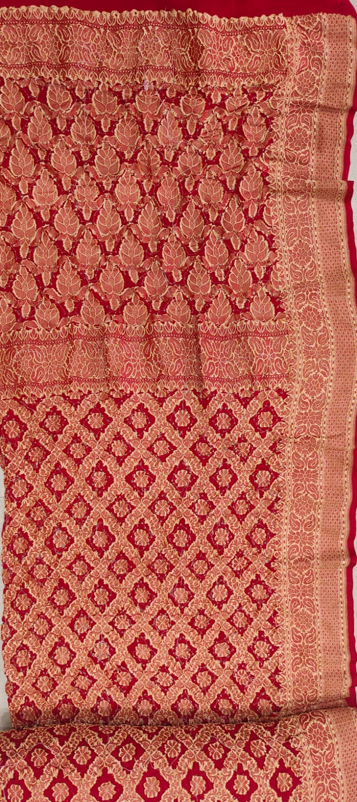 Red and Gold Brocade Saree