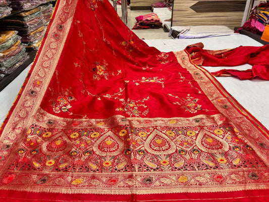 Red Floral Motif Saree