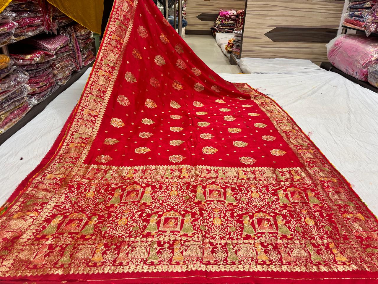 Red Wedding Motif Saree