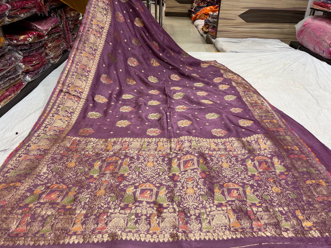 Lavender Wedding Motif Saree