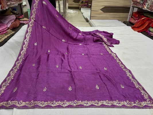 Royal Purple Pure Gotta Patti Saree