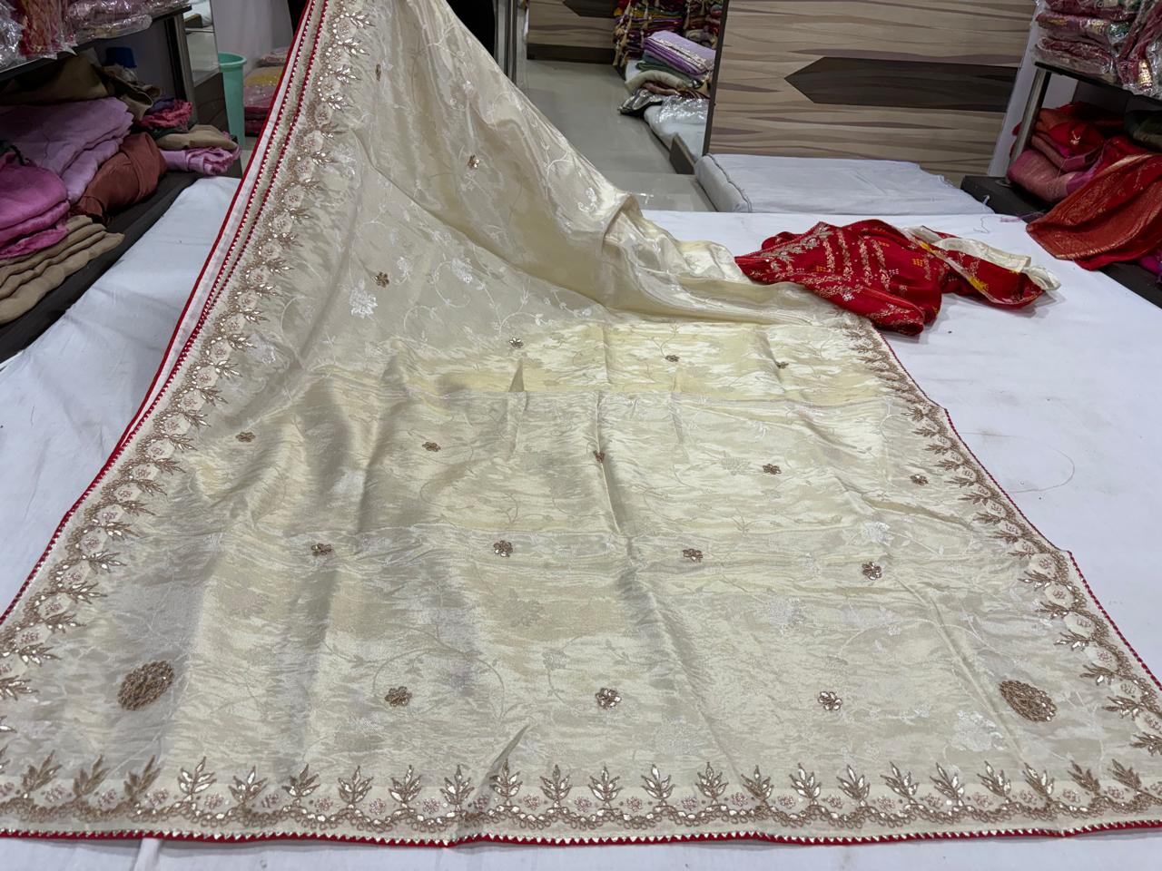 Soft Aqua Designer Gotta Patti Saree