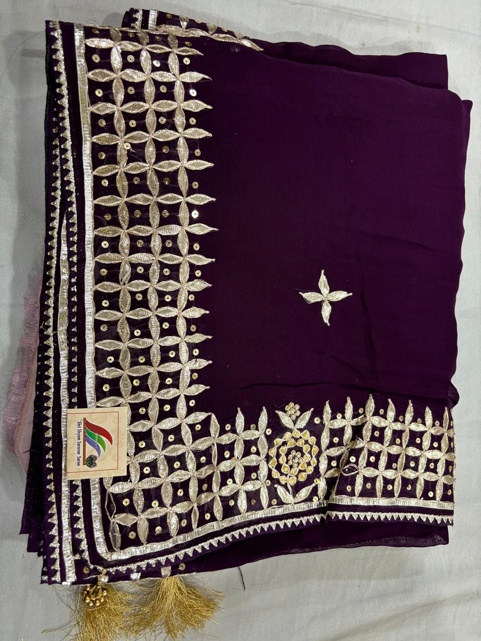 Wine Royal Jaal Saree