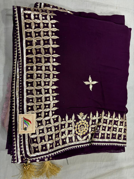 Wine Royal Jaal Saree