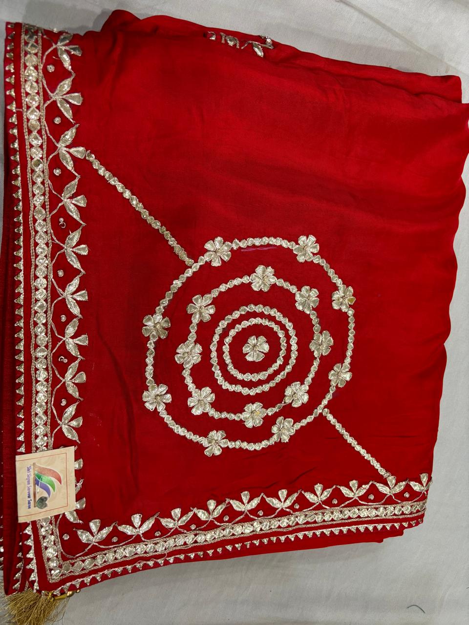 Red Celebration Gotta Saree