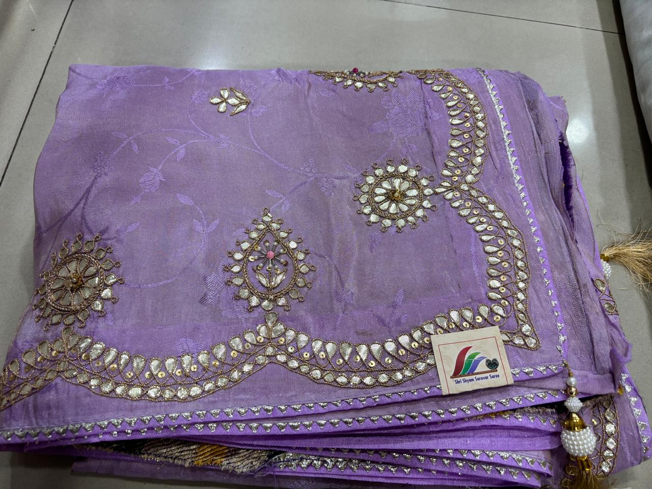 Lavender Royal Gotta Patti Saree