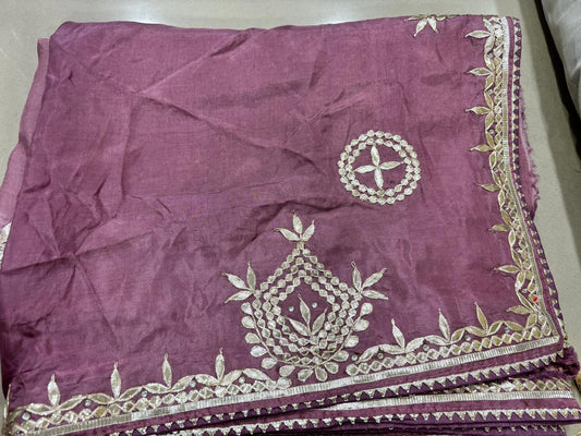 Dusty Rose Traditional Gotta Patti Saree