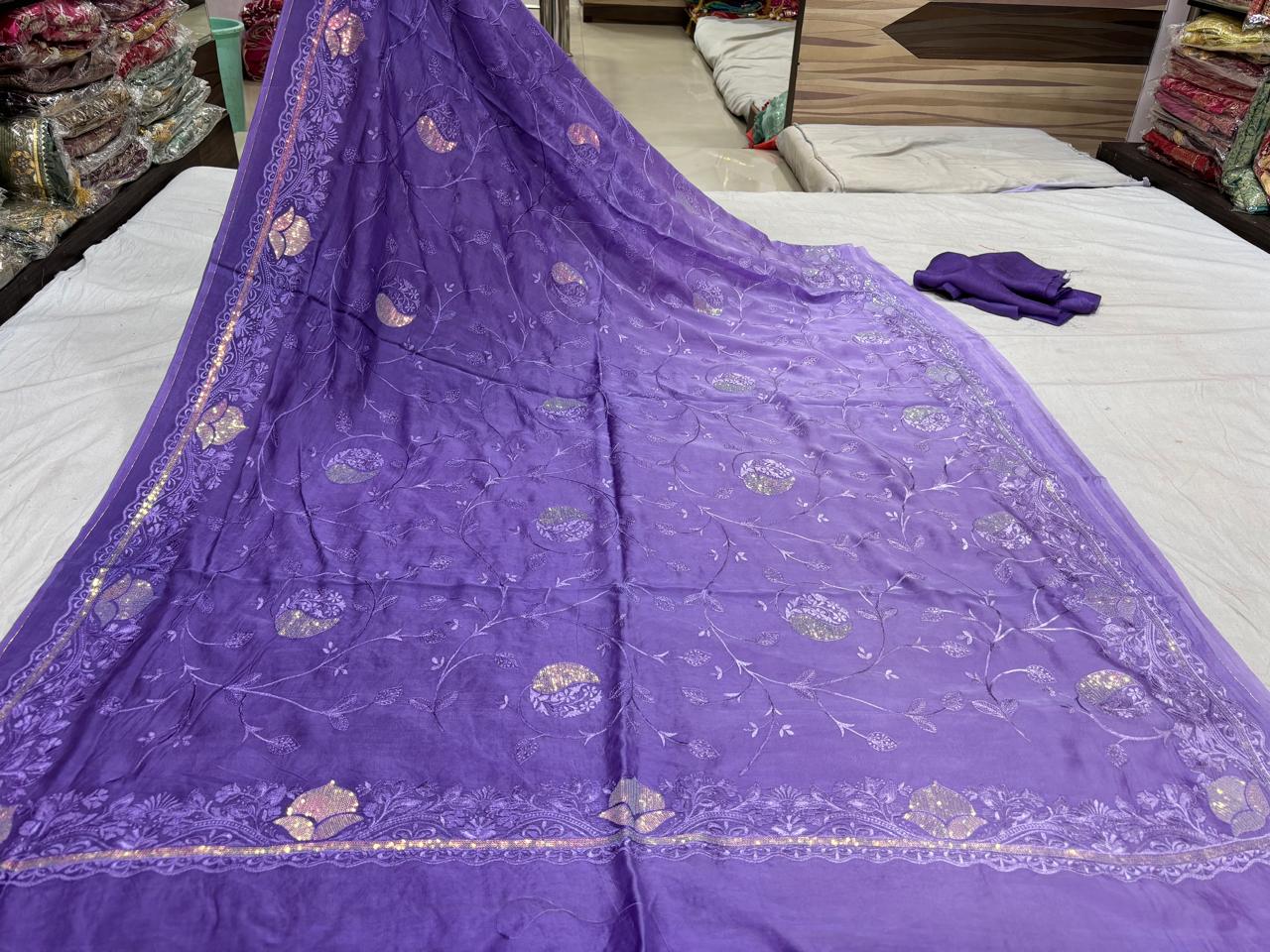 Royal Purple Sitara Embroidered Saree