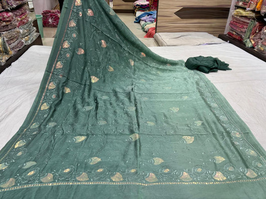 Sea Green Designer Sitara Saree