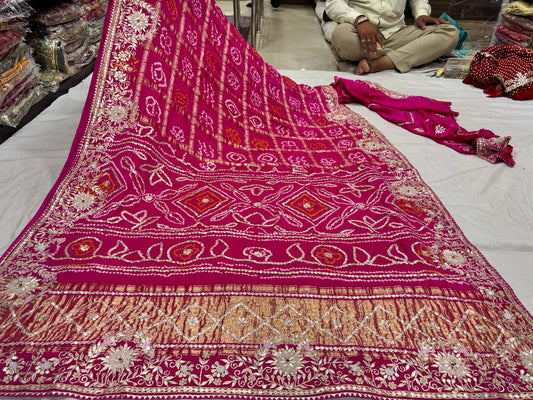 Royal Rani Elephant Bandhej Saree