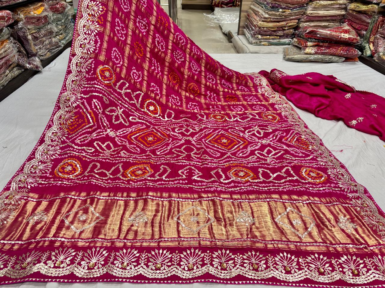 Premium Rani Pink Bandhani