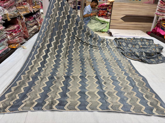 Grey Banarasi Silk