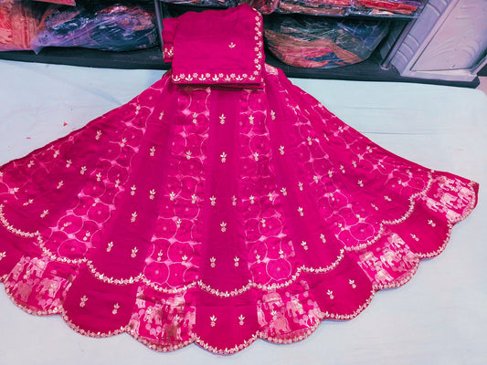 Royal Purple Embroidered Lehenga Choli with Elephant Border Design