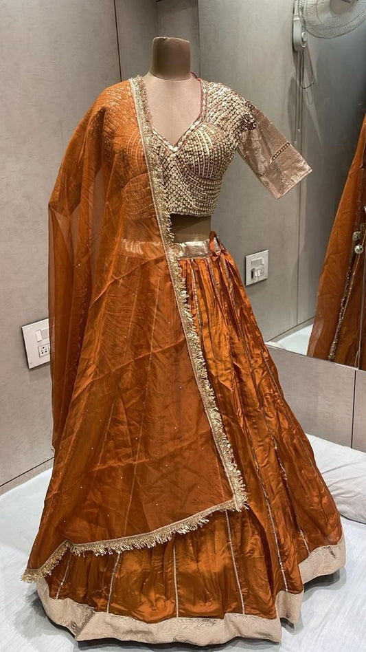 Royal Blue Embroidered Lehenga Choli with Dupatta