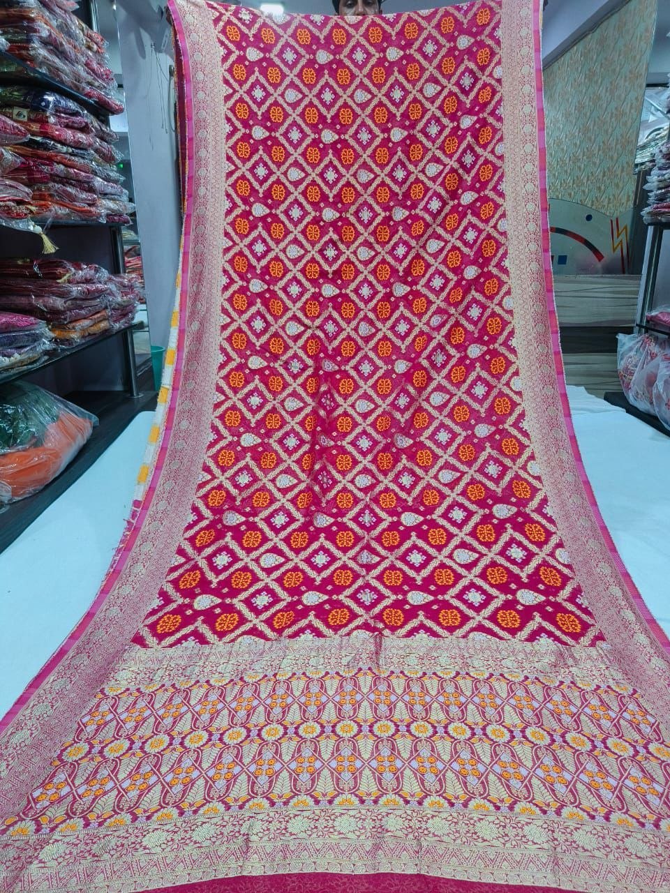 Designer Banarasi Silk Saree with Golden Zari (Red & Pink Colors Available)
