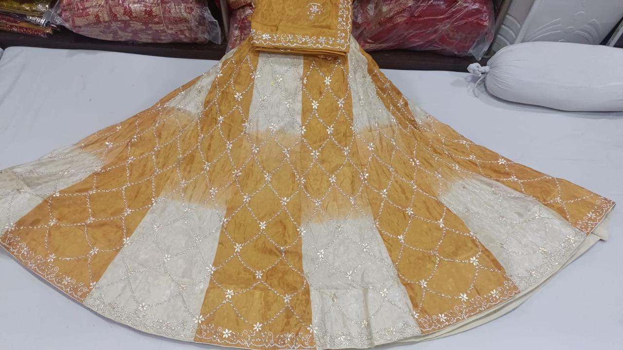 Lavender & Cream Embroidered Designer Lehenga Set