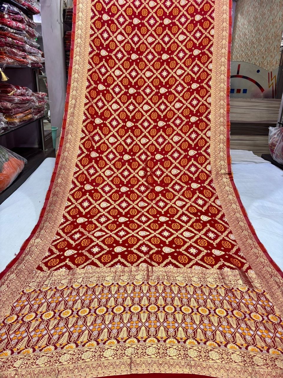 Designer Banarasi Silk Saree with Golden Zari (Red & Pink Colors Available)